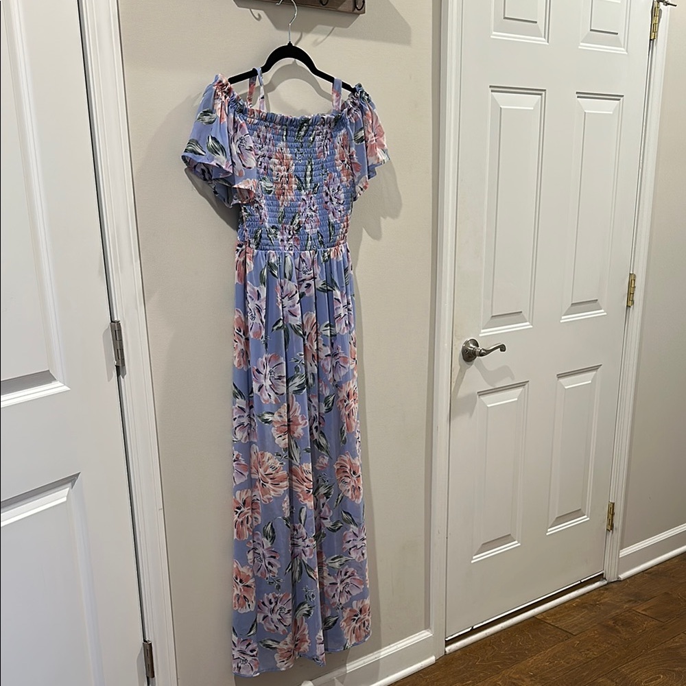 Floral Off-Shoulder Maxi Dress